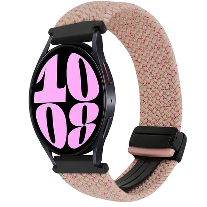For Samsung Galaxy Watch 6 20mm Magnetic Buckle Braided Watch Strap(Starlight Pink) by bashfashion