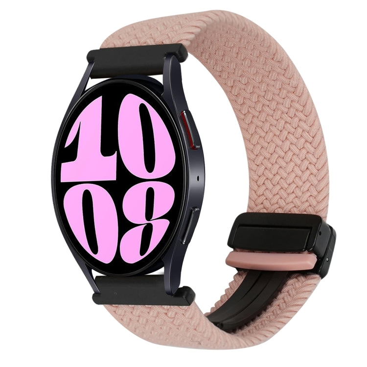 For Samsung Galaxy Watch 6 20mm Magnetic Buckle Braided Watch Strap(Pink) by bashfashion