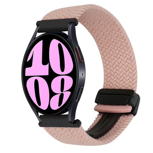 For Samsung Galaxy Watch 6 20mm Magnetic Buckle Braided Watch Strap(Pink) by bashfashion