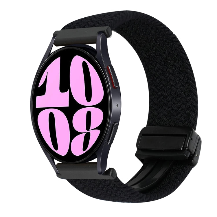 For Samsung Galaxy Watch 6 20mm Magnetic Buckle Braided Watch Strap(Black) by bashfashion