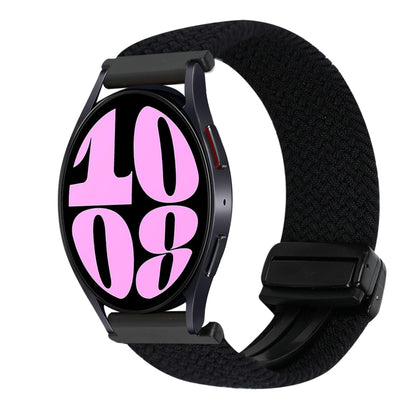 For Samsung Galaxy Watch 6 20mm Magnetic Buckle Braided Watch Strap(Black) by bashfashion