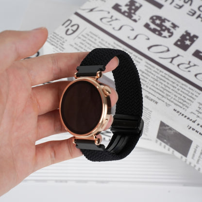 For Samsung Galaxy Watch 6 20mm Magnetic Buckle Braided Watch Strap(Black) by bashfashion