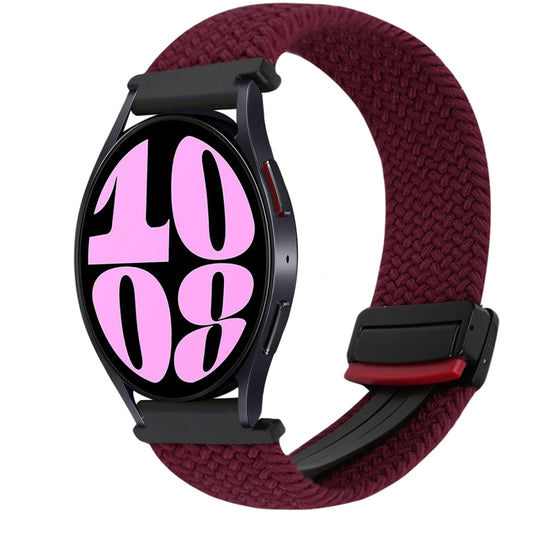 For Samsung Galaxy Watch 6 20mm Magnetic Buckle Braided Watch Strap(Wine Red) by bashfashion
