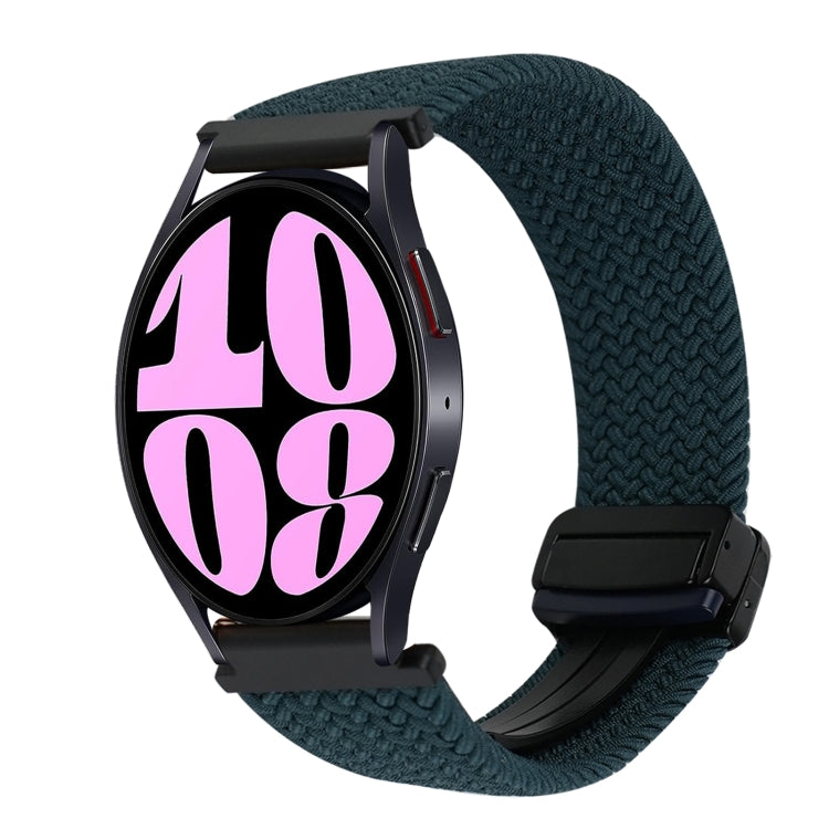 For Samsung Galaxy Watch 6 20mm Magnetic Buckle Braided Watch Strap(Forest Green) by bashfashion