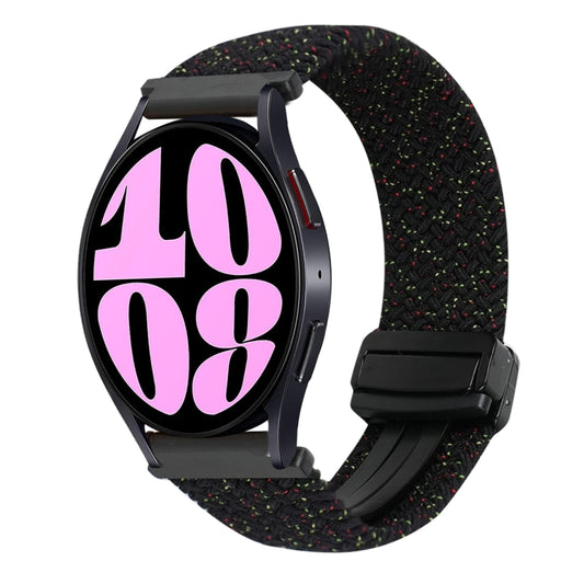 For Samsung Galaxy Watch 6 20mm Magnetic Buckle Braided Watch Strap(Starlight Black) by bashfashion