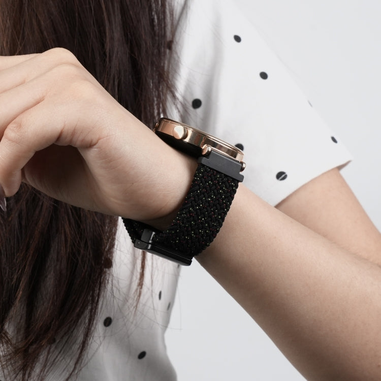 For Samsung Galaxy Watch 5 20mm Magnetic Buckle Braided Watch Strap(Starlight Black) by bashfashion