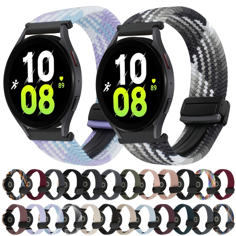 For Samsung Galaxy Watch 5 20mm Magnetic Buckle Braided Watch Strap(Starlight Black) by bashfashion