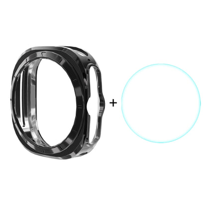 For Samsung Galaxy Watch Ultra 47mm / Ultra 2025 ENKAY Hat-Prince Electroplated Soft TPU Cover + 0.2mm 9H Glass Screen Protector(Black) by ENKAY