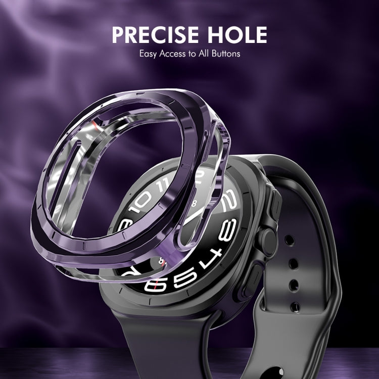 For Samsung Galaxy Watch Ultra 47mm / Ultra 2025 ENKAY Hat-Prince Electroplated Soft TPU Cover + 0.2mm 9H Glass Screen Protector(Silver) by ENKAY