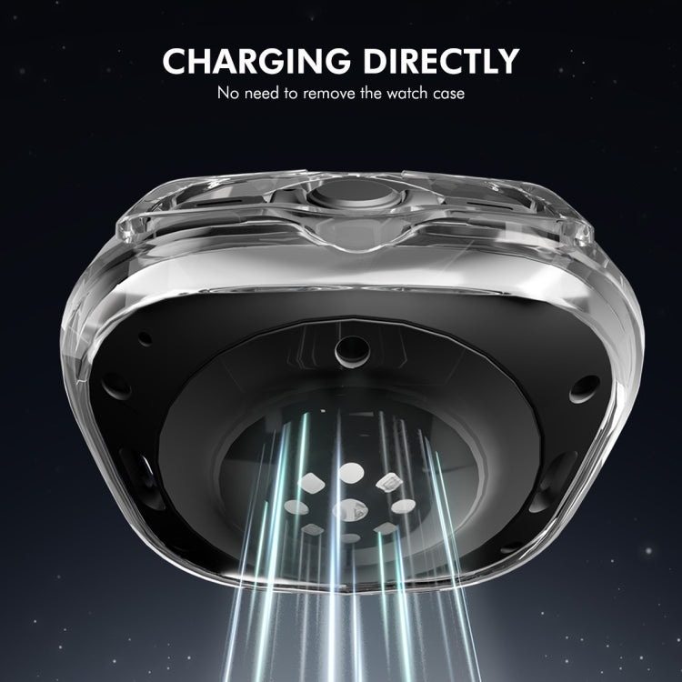 For Samsung Galaxy Watch Ultra 47mm / Ultra 2025 ENKAY Hat-Prince Electroplated Soft TPU Cover + 0.2mm 9H Glass Screen Protector(Dark Blue) by ENKAY