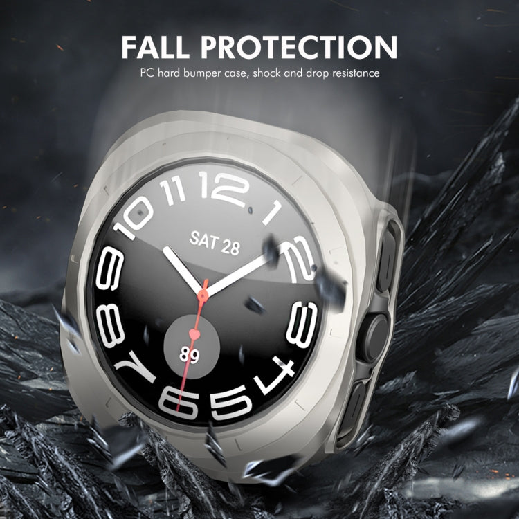 For Samsung Galaxy Watch Ultra 47mm / Ultra 2025 ENKAY Hat-Prince Electroplated Hard PC Cover + 0.2mm 9H Glass Screen Protector(Dark Green) by ENKAY