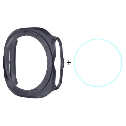 For Samsung Galaxy Watch Ultra 47mm / Ultra 2025 ENKAY Hat-Prince Electroplated Hard PC Cover + 0.2mm 9H Glass Screen Protector(Dark Blue) by ENKAY