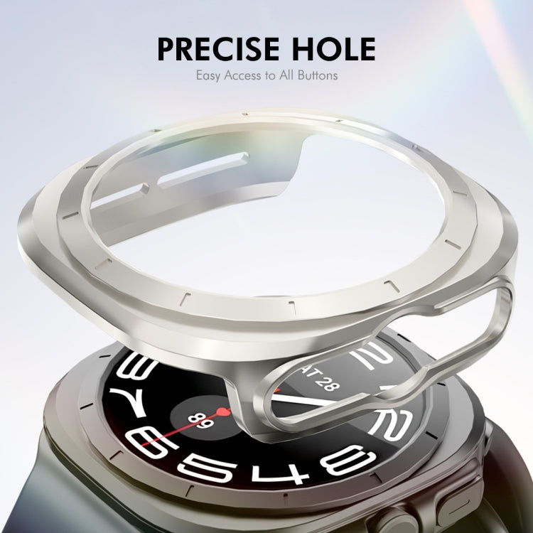 For Samsung Galaxy Watch Ultra 47mm / Ultra 2025 ENKAY Hat-Prince Electroplated Hard PC Cover + 0.2mm 9H Glass Screen Protector(Dark Blue) by ENKAY