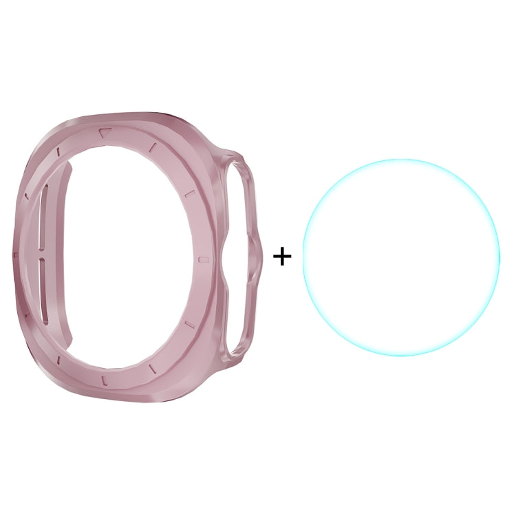 For Samsung Galaxy Watch Ultra 47mm / Ultra 2025 ENKAY Hat-Prince Electroplated Hard PC Cover + 0.2mm 9H Glass Screen Protector(Pink) by ENKAY