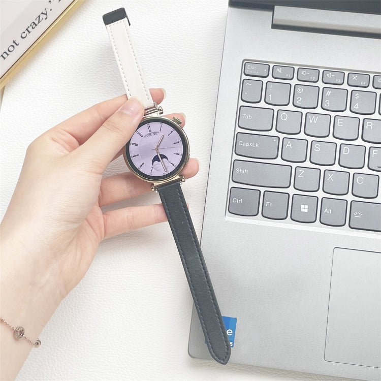 For Samsung Galaxy Gear S3 Frontier 22mm Slim Magnetic Buckle Microfiber Leather Watch Band(Black+Apricot) by bashfashion