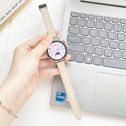 For Samsung Galaxy Gear S3 Frontier 22mm Slim Magnetic Buckle Microfiber Leather Watch Band(Cream Apricot) by bashfashion