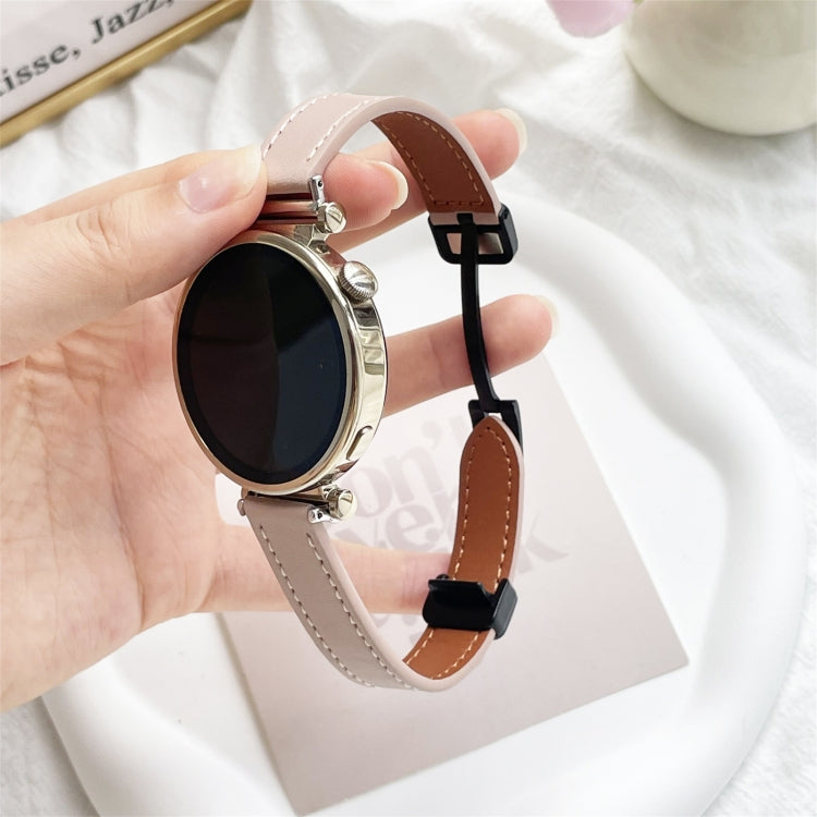 For Samsung Galaxy Gear S3 Frontier 22mm Slim Magnetic Buckle Microfiber Leather Watch Band(Sakura Pink) by bashfashion