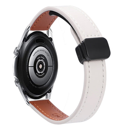 For Samsung Galaxy Watch 3 45mm 22mm Slim Magnetic Buckle Microfiber Leather Watch Band(Apricot) by bashfashion