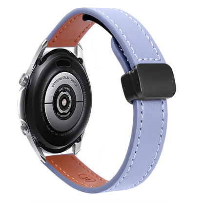 For Samsung Galaxy Watch 3 45mm 22mm Slim Magnetic Buckle Microfiber Leather Watch Band(Lavender) by bashfashion