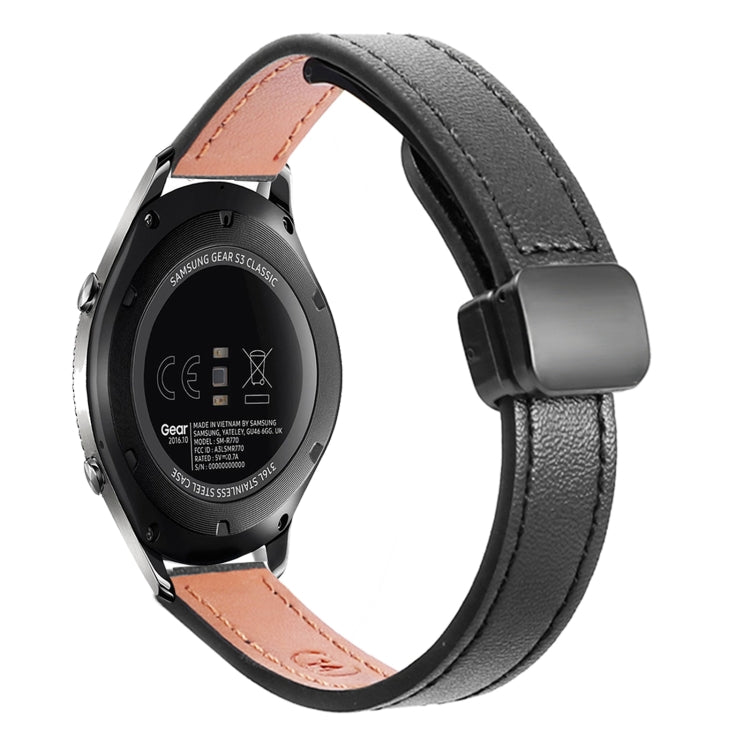 For Samsung Galaxy Gear S3 Classic 22mm Slim Magnetic Buckle Microfiber Leather Watch Band(Black) by bashfashion