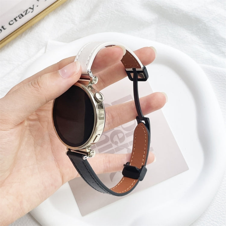 For Samsung Galaxy Gear S3 Classic 22mm Slim Magnetic Buckle Microfiber Leather Watch Band(Black+Apricot) by bashfashion