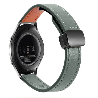For Samsung Galaxy Gear S3 Classic 22mm Slim Magnetic Buckle Microfiber Leather Watch Band(Avocado Green) by bashfashion