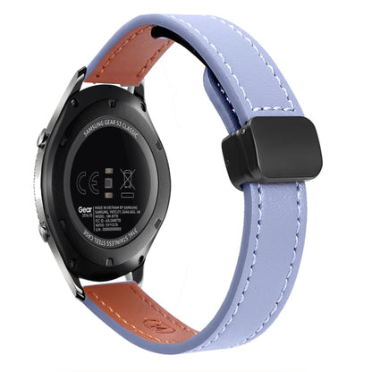 For Samsung Galaxy Gear S3 Classic 22mm Slim Magnetic Buckle Microfiber Leather Watch Band(Lavender) by bashfashion