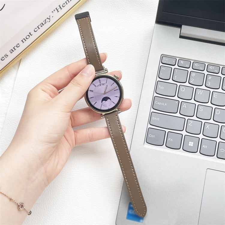 For Samsung Galaxy Watch 46mm 22mm Slim Magnetic Buckle Microfiber Leather Watch Band(Caramel Macchiato) by bashfashion