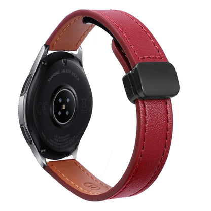 For Samsung Galaxy Watch 46mm 22mm Slim Magnetic Buckle Microfiber Leather Watch Band(Wine Red) by bashfashion