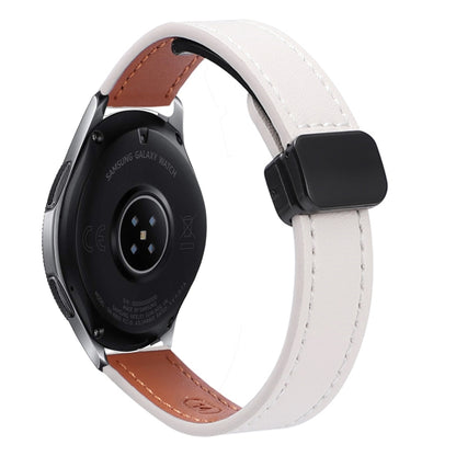 For Samsung Galaxy Watch 46mm 22mm Slim Magnetic Buckle Microfiber Leather Watch Band(Apricot) by bashfashion