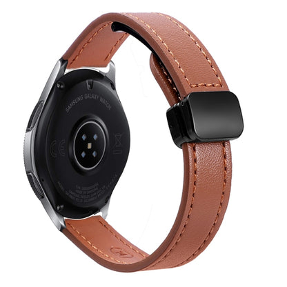 For Samsung Galaxy Watch 46mm 22mm Slim Magnetic Buckle Microfiber Leather Watch Band(Mocha Brown) by bashfashion