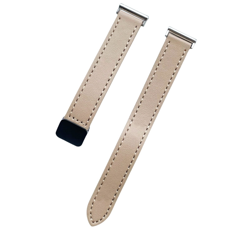 For Samsung Galaxy Watch 46mm 22mm Slim Magnetic Buckle Microfiber Leather Watch Band(Cream Apricot) by bashfashion