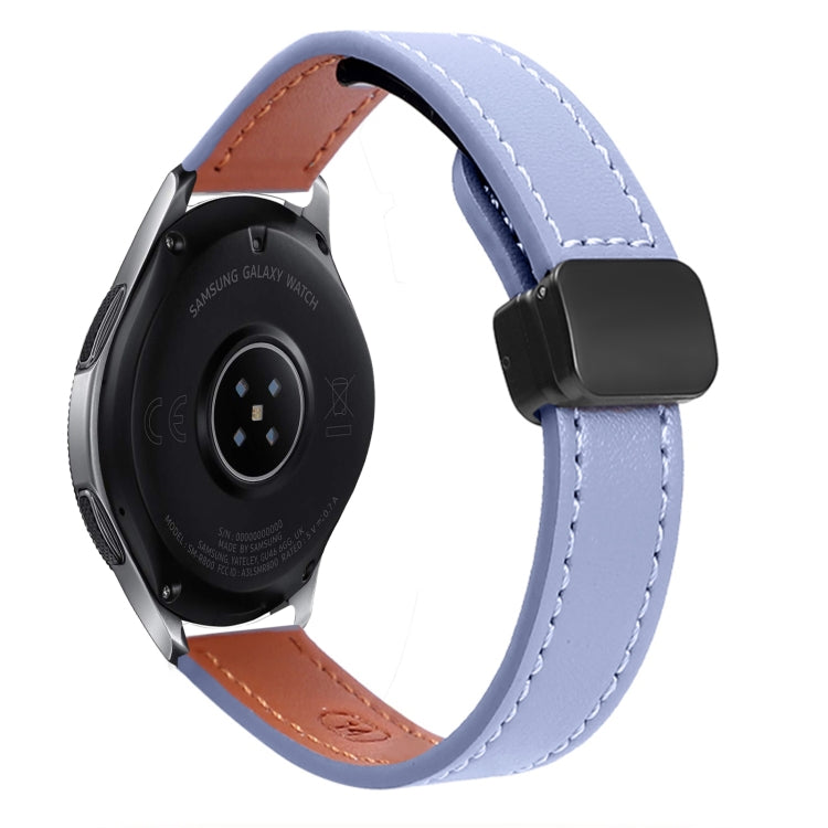 For Samsung Galaxy Watch 46mm 22mm Slim Magnetic Buckle Microfiber Leather Watch Band(Lavender) by bashfashion