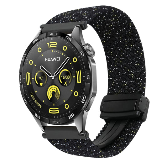 For Huawei Watch GT 4 41mm 18mm Magnetic Buckle Braided Watch Band(Stars Black) by bashfashion