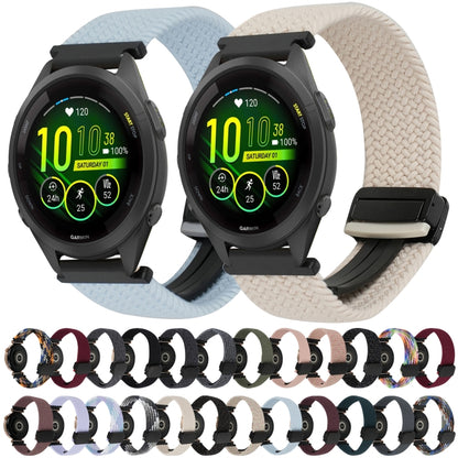 For Garmin Forerunner 265S 18mm Magnetic Buckle Braided Watch Band(Black) by bashfashion