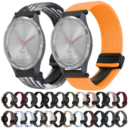 For Garmin Vivomove 3S 18mm Magnetic Buckle Braided Watch Band(Drop Cherry) by bashfashion