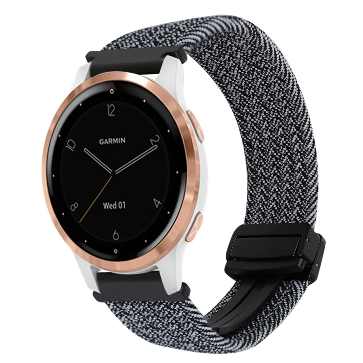 For Garmin Active S 18mm Magnetic Buckle Braided Watch Band(Metal Gray) by bashfashion