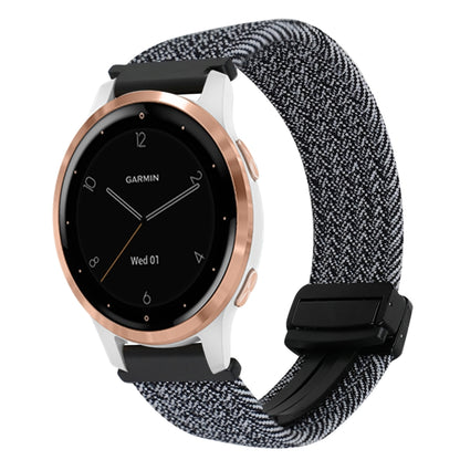 For Garmin Active S 18mm Magnetic Buckle Braided Watch Band(Metal Gray) by bashfashion
