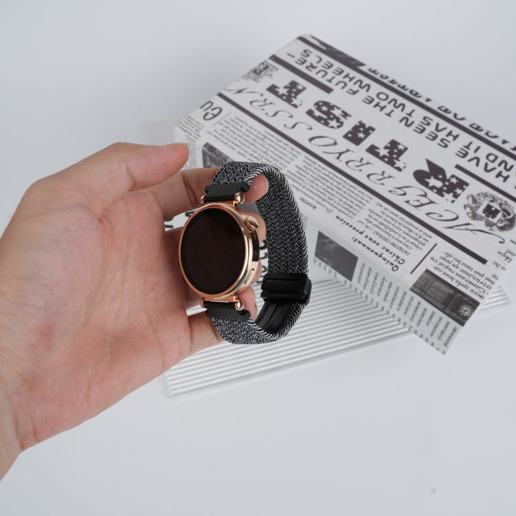 For Garmin Active S 18mm Magnetic Buckle Braided Watch Band(Metal Gray) by bashfashion