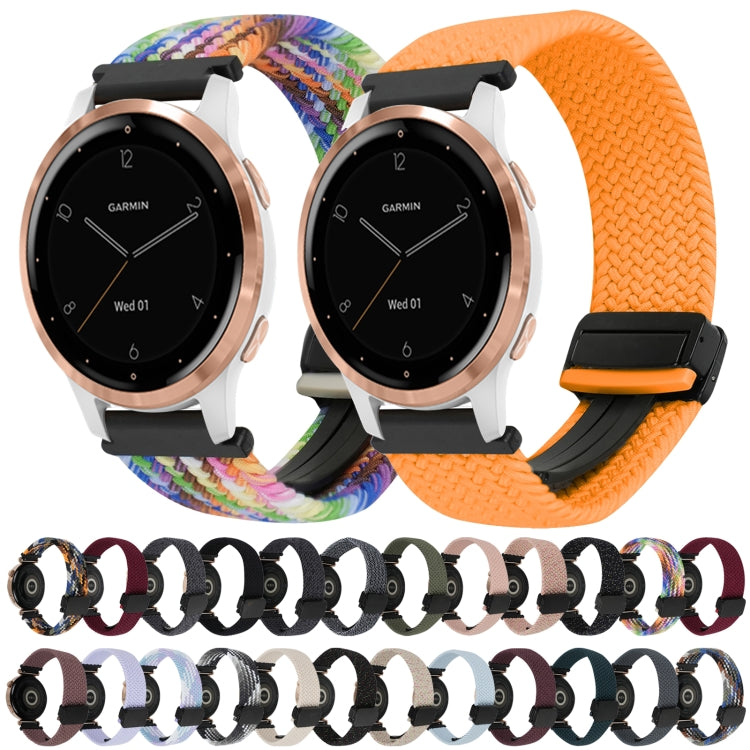 For Garmin Active S 18mm Magnetic Buckle Braided Watch Band(Metal Gray) by bashfashion