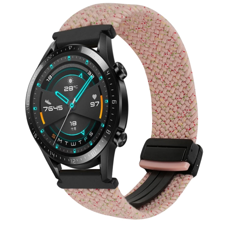 For Huawei Watch GT 2 42mm 20mm Magnetic Buckle Braided Watch Band(Starlight Pink) by bashfashion