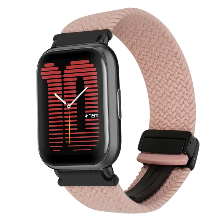 For Amazfit Active Magnetic Buckle 20mm Braided Watch Band(Pink) by bashfashion