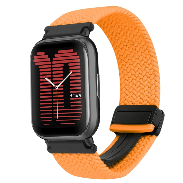 For Amazfit Active Magnetic Buckle 20mm Braided Watch Band(Orange) by bashfashion