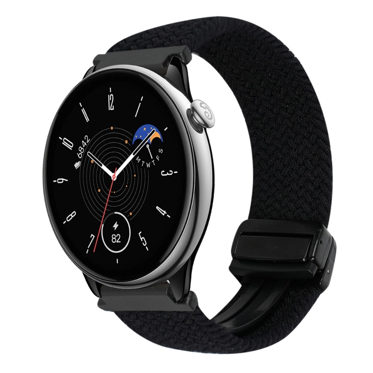 For Amazfit GTR Mini Magnetic Buckle 20mm Braided Watch Band(Black) by bashfashion