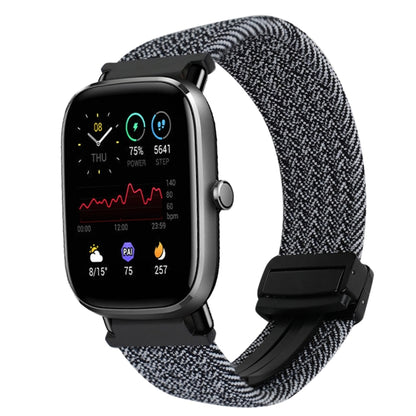 For Amazfit GTS4 Mini Magnetic Buckle 20mm Braided Watch Band(Metal Gray) by bashfashion