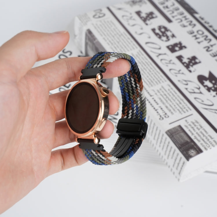 For Amazfit GTS4 Mini Magnetic Buckle 20mm Braided Watch Band(Denim Colorful) by bashfashion