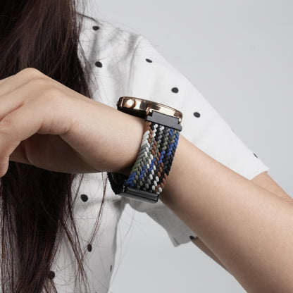 For Amazfit GTS4 Mini Magnetic Buckle 20mm Braided Watch Band(Denim Colorful) by bashfashion