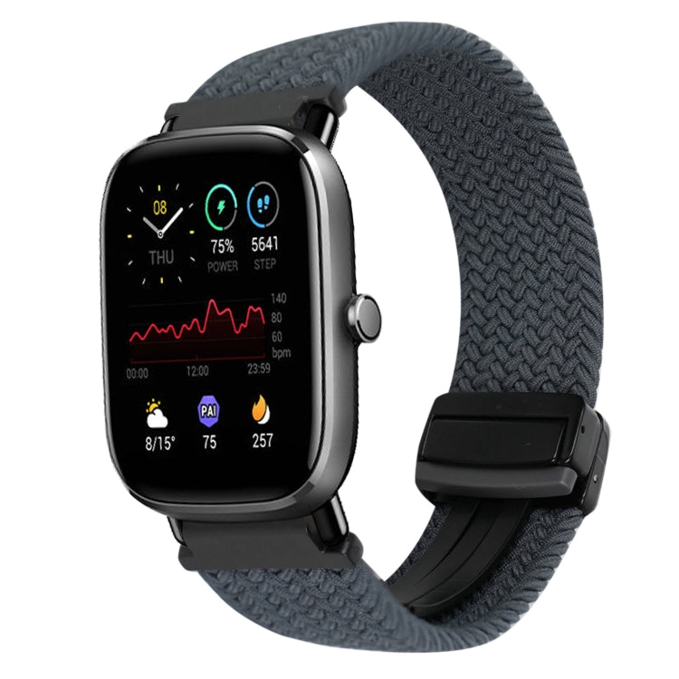 For Amazfit GTS4 Mini Magnetic Buckle 20mm Braided Watch Band(Space Gray) by bashfashion