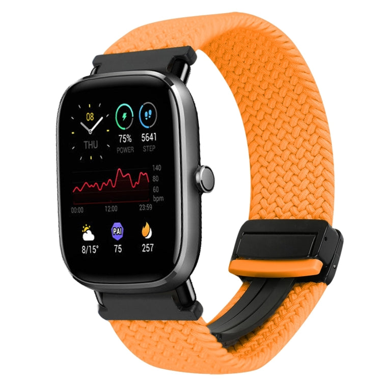 For Amazfit GTS4 Mini Magnetic Buckle 20mm Braided Watch Band(Orange) by bashfashion