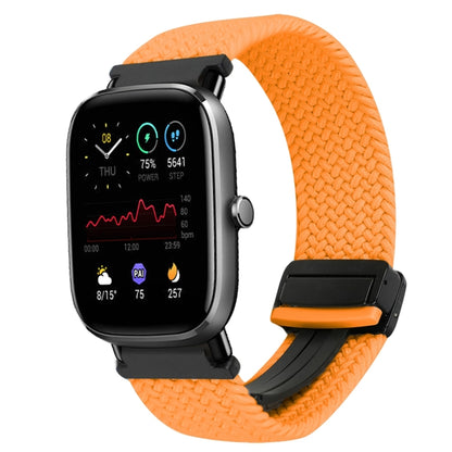 For Amazfit GTS4 Mini Magnetic Buckle 20mm Braided Watch Band(Orange) by bashfashion